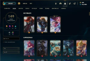 Prata 4 com 150 Champs e 149 Skins ( MAIN ADC / SUP ) - League of Legends LOL