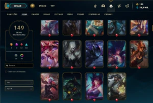 Prata 4 com 150 Champs e 149 Skins ( MAIN ADC / SUP ) - League of Legends LOL