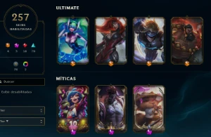 FULL ACESSO LVL 258 - 257 Skins - 163 Champions -2700 RP - League of Legends LOL