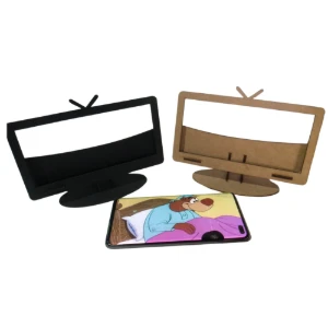 Kit 5 suporte de celular MDF, modelo tv retrô - Artesanato e Personalizados