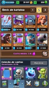 CONTA NÍVEL 9 (QUASE 10) COM LENDÁRIA, 35K GOLD, ARENA 8 - Clash Royale