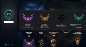 CONTA RARA - ELO MESTRE COM MUITAS SKINS - League of Legends LOL