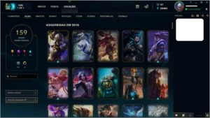 Conta LOL unranked (2018-Plat 5) lvl 131 com 159 Skins