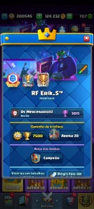 Conta clash royale com 60 cartas full mais emblemas top glob