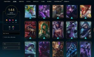 CONTA COM 144 SKINS BOAS, 156 CAMPEÕES, NUNCA BANIDA - League of Legends LOL