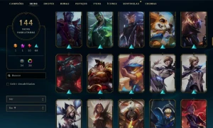 Conta 144 Skins Level 365 1 Skin Ultimate, 156 Champs - League of Legends LOL