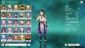 Conta Genshin AR 56 8 5* + 4 Armas 5* + Skins - Genshin Impact