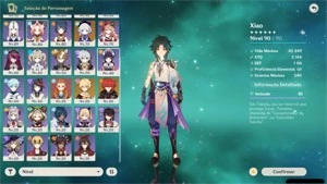 Conta Genshin AR 56 8 5* + 4 Armas 5* + Skins - Genshin Impact