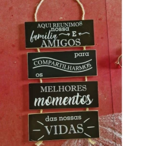 Placas MDF Família e Amigos - 4 Peças - Artesanato e Personalizados