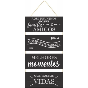 Placas MDF Família e Amigos - 4 Peças - Artesanato e Personalizados