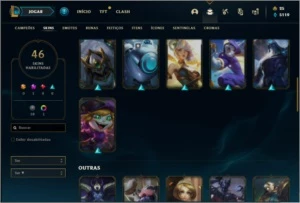 Conta Unranked com 46 Skins e 93 Champs - League of Legends LOL