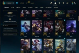 Conta Unranked com 46 Skins e 93 Champs - League of Legends LOL