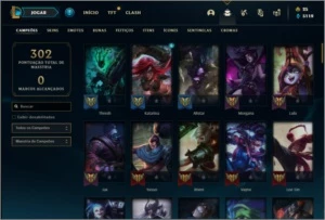 Conta Unranked com 46 Skins e 93 Champs - League of Legends LOL