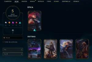 Conta Handlevel Nv 33 / 5 Skins / 24 Campeões / Full Acesso - League of Legends LOL