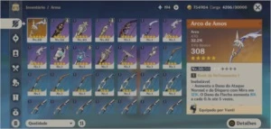 GENSHIN IMPACT - DILUC + JEAN + VENTI + BOW 5* ARCO AMOS