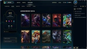 Conta LOL todos os campeões mais 92 skins tops,  Ouro 5 - League of Legends