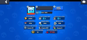 Conta de Brawl Stars 33k de troféus e 61/64 brawlers