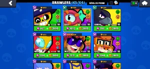 Conta de Brawl Stars 33k de troféus e 61/64 brawlers