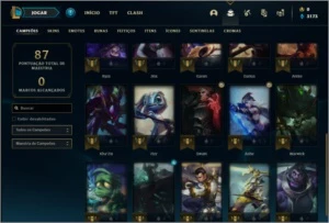 Conta unranked com 25 champs e 16 skins - League of Legends LOL