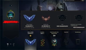 Conta diamante 1 63% winrate, Prestígio da lux - League of Legends LOL