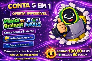 🔥 Conta 5 Em 1 No Roblox + 80 Robux | Oferta Imperdível