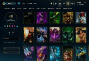 Diamante 4 com 90 Champs e 48 Skins - League of Legends LOL