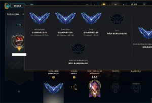 Diamante 4 com 90 Champs e 48 Skins - League of Legends LOL