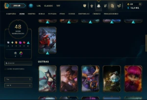 Diamante 4 com 90 Champs e 48 Skins - League of Legends LOL