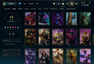 Diamante 4 com 90 Champs e 48 Skins - League of Legends LOL