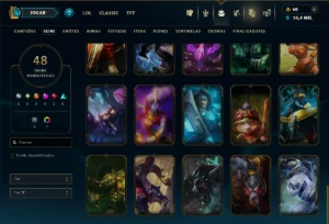 Diamante 4 com 90 Champs e 48 Skins - League of Legends LOL