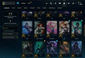 Conta Platina 2 com 41 Champs e 15 Skins + 1 Fragmento - League of Legends LOL