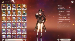 conta de genshin impact 13 personagens 5* 7 armas 5*