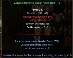 Holyangel Illusion Knight Set +13+16+ZEN+LUCK Midgard - MU Online