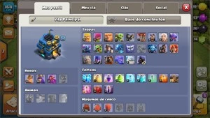 CONTA CV12 + 1000 GEMAS + 2 SKINS DE PASSE DOURADO - Clash of Clans