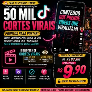 🔥 +50 Mil Cortes Virais Prontos Por Apenas R$ 9,90! - Vídeos e Cortes