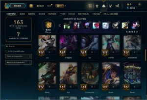 Unranked com 55 Champs e 20 Skins - League of Legends LOL