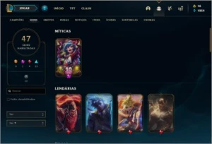 Conta ouro 2 com 47 skins e 64 champs - League of Legends LOL