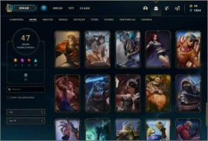 Conta ouro 2 com 47 skins e 64 champs - League of Legends LOL