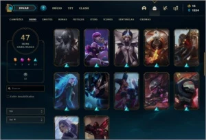 Conta ouro 2 com 47 skins e 64 champs - League of Legends LOL