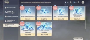 Conta Genshin Impact AR58 muito bem cuidada
