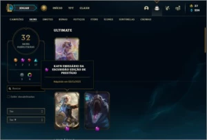 Conta MESTRE com 50 Champs e 32 skins (1 Prestigio) - League of Legends LOL