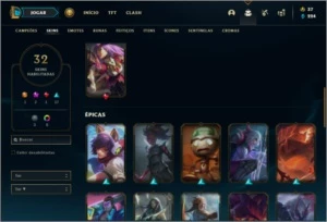 Conta MESTRE com 50 Champs e 32 skins (1 Prestigio) - League of Legends LOL
