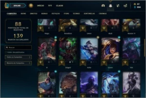 Conta MESTRE com 50 Champs e 32 skins (1 Prestigio) - League of Legends LOL