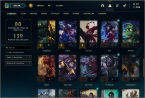 Conta MESTRE com 50 Champs e 32 skins (1 Prestigio) - League of Legends LOL