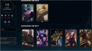 Conta diamante 5 80pdl, skins vitoriosas - League of Legends LOL