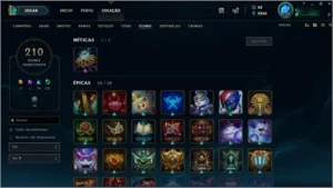 Conta League of Legends Platina 160 skins tds personagens LOL