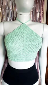 Cropped Top de Crochê Triângulo - Artesanato e Personalizados