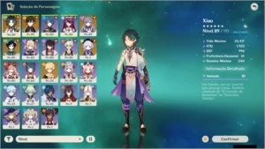 GENSHIN IMPACT, CONTA COM XIAO, ZHONGLI, VENTI, KEQING,QIQI