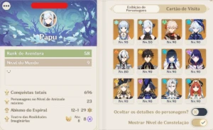 Conta Com 24 (5 Estrelas) - Genshin Impact