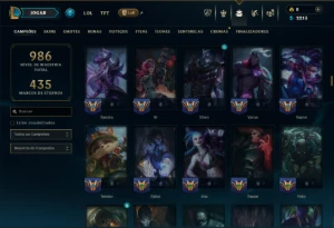 Ouro 3 com TODOS os Champs e 156 Skins +2 Prestigios +1 Rara - League of Legends LOL